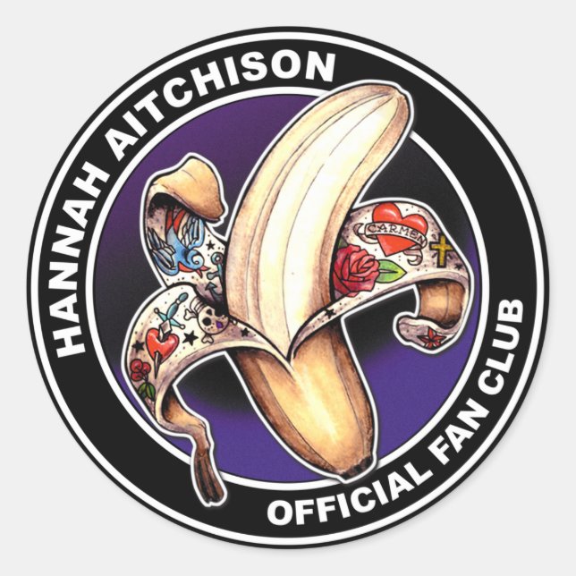 Autocollant rond - Logo du club de fans Hannah Ait (Devant)