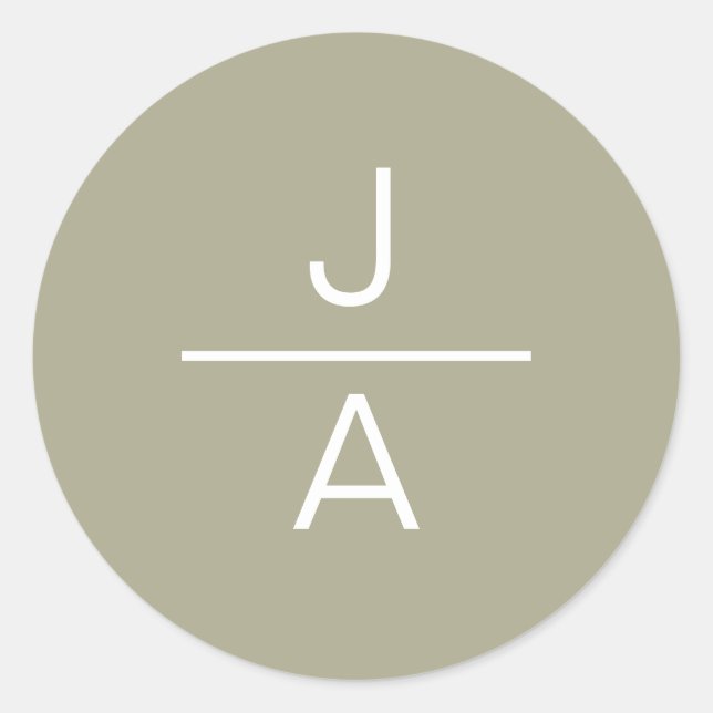 Autocollant rond Monogramme Or Serenity moderne (Devant)