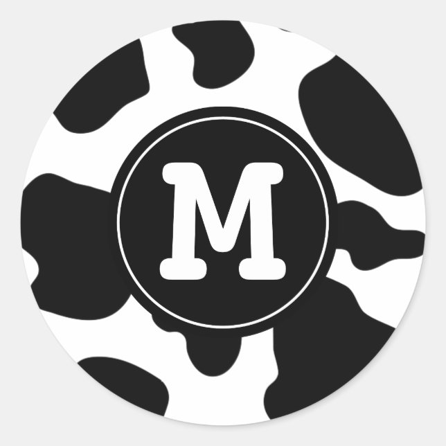 Autocollant rond motif taches de vache | POSTER DE (Devant)