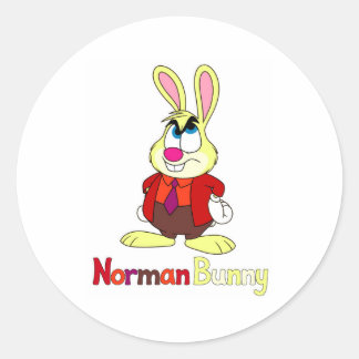 Autocollant rond Norman Bunny