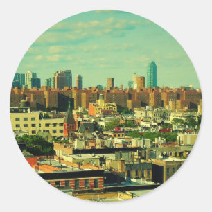 Autocollant rond NYC Skyline