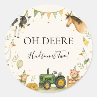 Autocollant rond Oh Deere Farm pour le premier ann