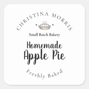 Autocollant rond personnalisé pour tarte aux pomme