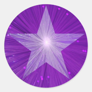 Autocollant rond Purple Star