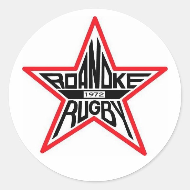 Autocollant rond Roanoke Rugby (Devant)