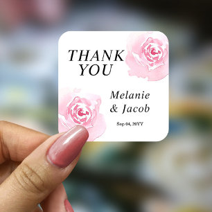 Autocollant rond Rose couleur rose