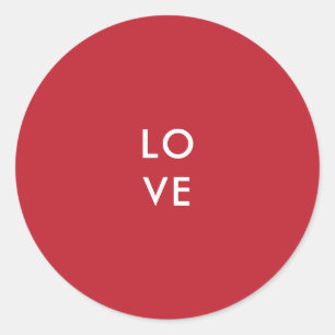 Autocollant rond rouge d'AMOUR
