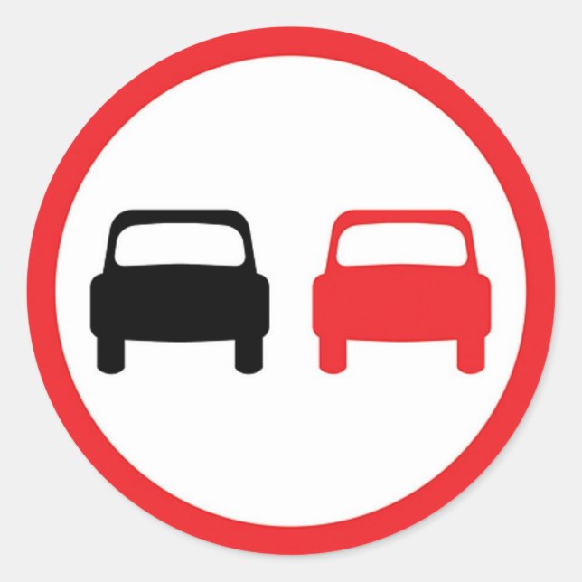 Autocollant rond sans panneau de circulation. (Devant)