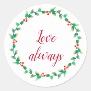 Autocollant rond simple de Christmas Garland