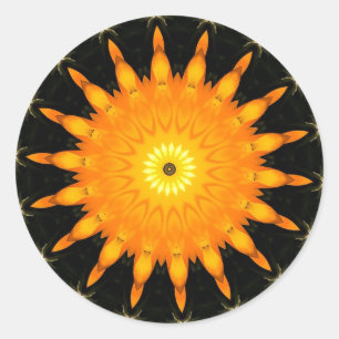Autocollant rond soleil