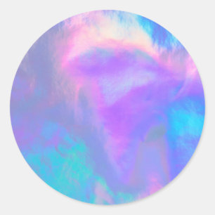 Autocollant rond tendance violet Faux Holo