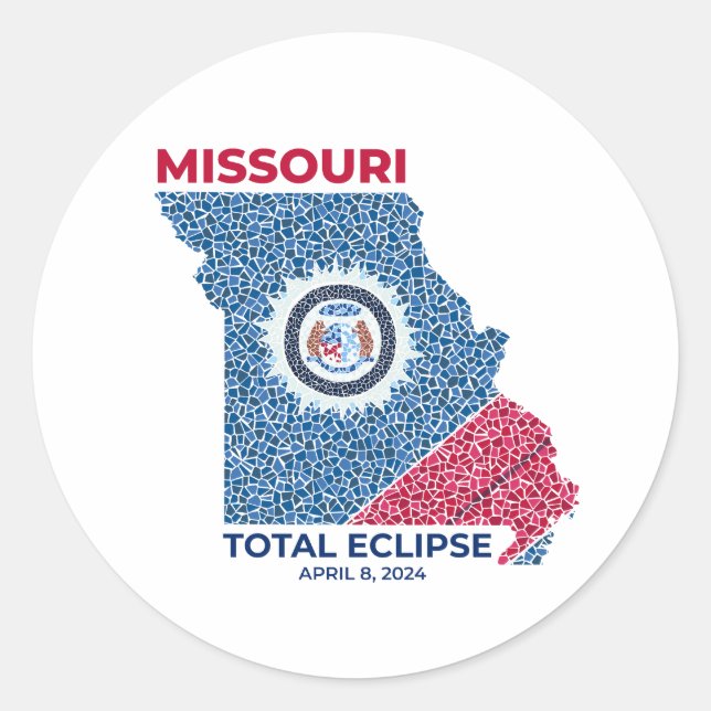 Autocollant rond Total Eclipse Missouri (Devant)