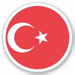 Autocollant rond Turkiye Drapeau