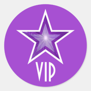 Autocollant rond VIP violet Star