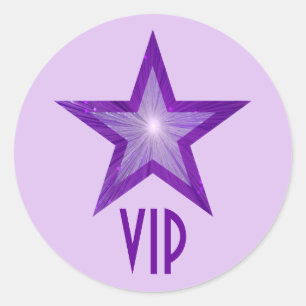 Autocollant rond VIP violet Star violet violet