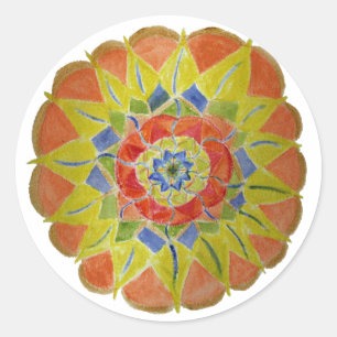 Autocollant rose Aquarelle Mandala