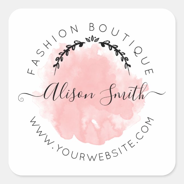 Autocollant rose aquarelle pour Boutique Store (Devant)