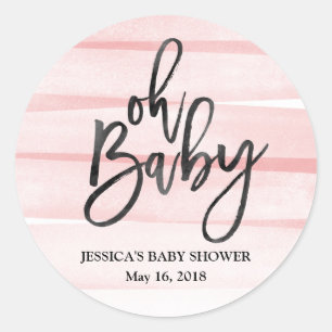 Autocollant rose de baby shower de gradient