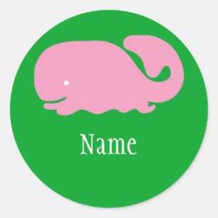 Autocollant rose de filles de baleine