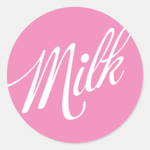 Autocollant rose de lait