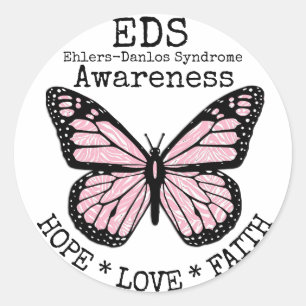 Autocollant rose d'EDS de syndrome d'Ehlers-Danlos