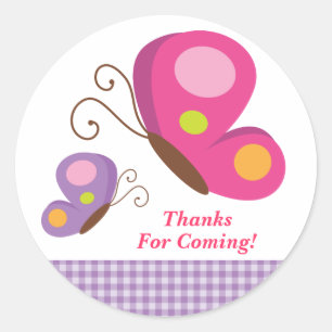 Autocollant rose et pourpre de papillon -