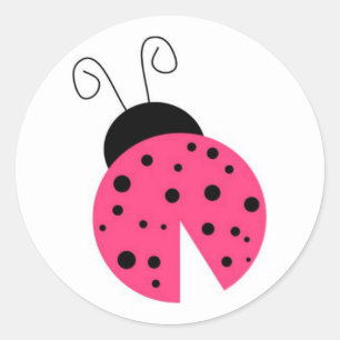 Autocollant rose Ladybug