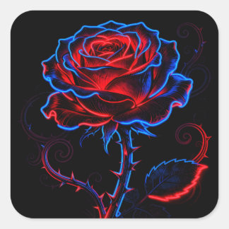 Autocollant Rose Néon