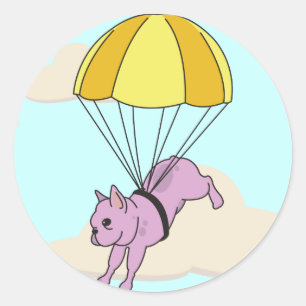 Autocollant rose-parapluie pour Bulldog