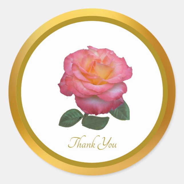 Autocollant Rose Rose Merci (Devant)