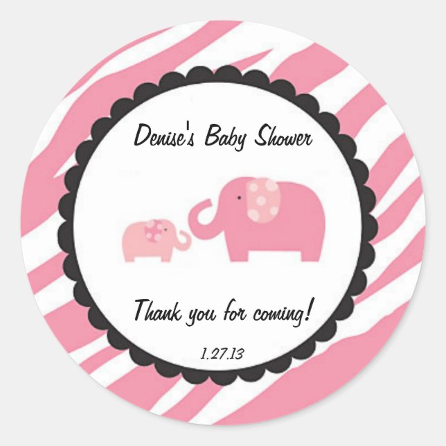 Autocollant rose Safari Elephant (Devant)