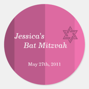 Autocollant rose tonal de bat mitzvah