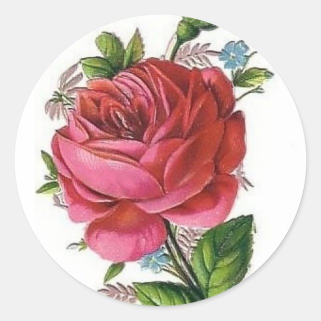 Autocollant Rose vintage (Devant)