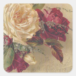 Autocollant Roses de Noël Victoriennes