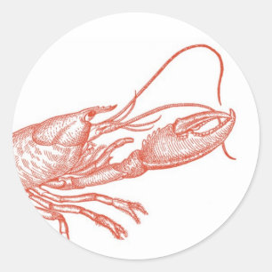 Autocollant rouge au homard