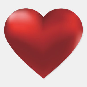 Autocollant rouge du coeur 3D