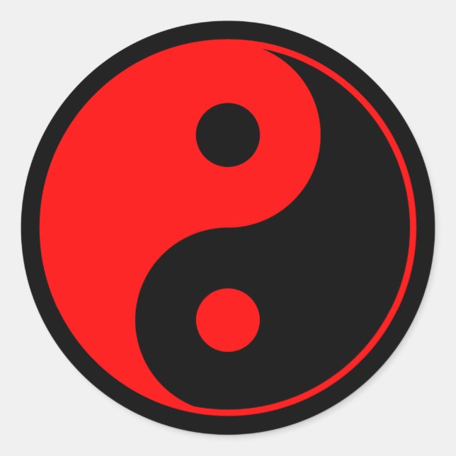 Autocollant rouge et noir de symbole de Yin Yang (Devant)
