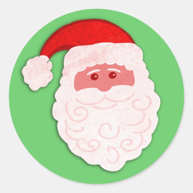 autocollant rouge et vert de Noël Père Noël (Devant)
