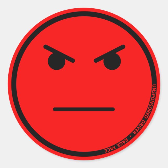 Autocollant rouge face de gamme (3 pouces) USD (Devant)