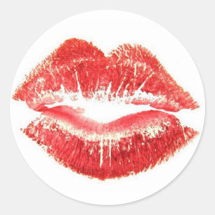 Autocollant rouge lèvres Kiss