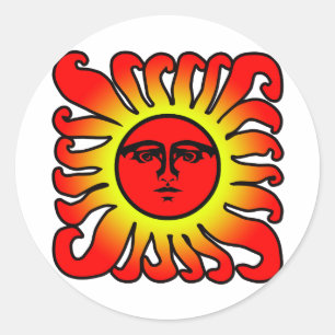 Autocollant rouge rougeoyant de Sun