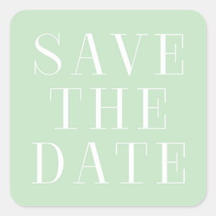Autocollant SAVE THE DATE de type moderne menthe e