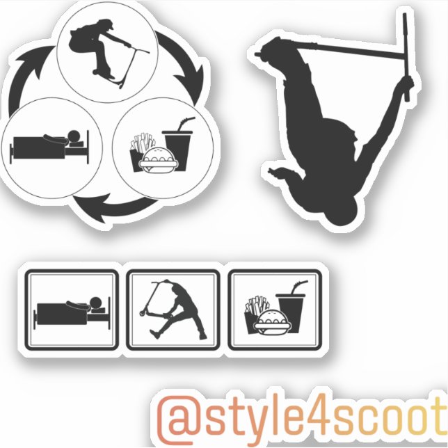 Autocollant scooter Freestyle pack 4 (Devant)