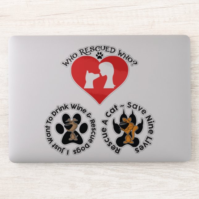 Autocollant Secourt chien et chat (Ordinateur)