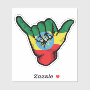 Autocollant Shaka Main Éthiopie Bonnes Vibrations