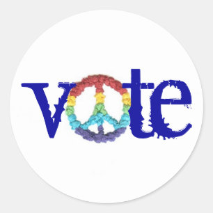 Autocollant signe de paix Vote
