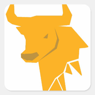 Autocollant silhouette de taureau jaune Zodiaque