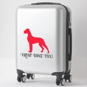 Autocollant silhouette Grand Danois debout en roug
