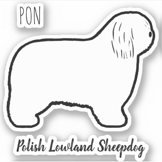 Autocollant silhouette pour chien de berger polona (Devant)