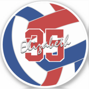 autocollant simple rouge bleu volleyball ou achete